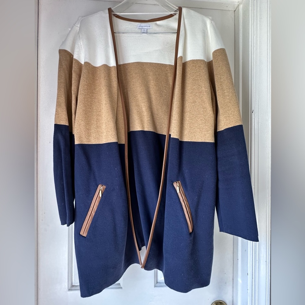 Charters Club, women’s brand new cardigan, XL, worn once. Smoke free home.